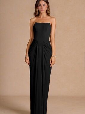 Azazie Strapless Black Formal Gown